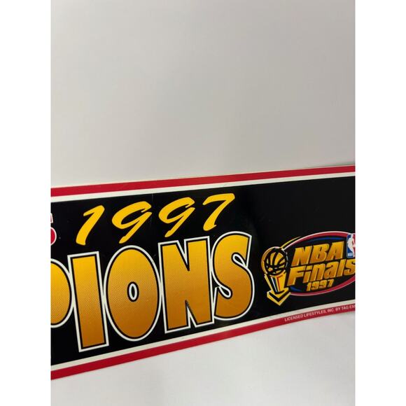 1997 CHICAGO BULLS Champions Parking PLASTIC Souvenir 24x4 SIGN MICHAEL JORDAN - Picture 4 of 6